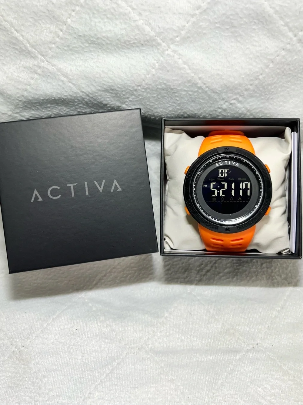 NEW! Activa Orange and Black Silicone Sport Watch